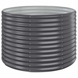 Garden Raised Bed Galvanised Steel 100x100x68 cm Anthracite 319056