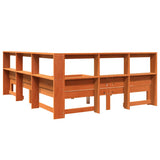 Bookcase Bed without Mattress Wax Brown 140x190 cm Solid Wood Pine 3324396