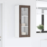 Wall Glass Cabinet PORTO Brown Oak 40 x 31 x 100 cm 885452