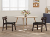 Dining Chair 2 pcs Light Brown and Black Solid Rubber Wood 42020511