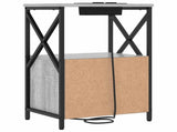 Bedside Cabinet with Drawer 2 pcs Grey Sonoma 40 x 31 x 60 cm 859567