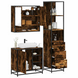 3 Piece Bathroom Furniture Set Smoked Oak Engineered Wood 3301177