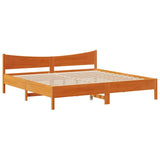 Bed Frame with Drawers Wax Brown 180x200 cm Super King Solid Wood Pine 3301898