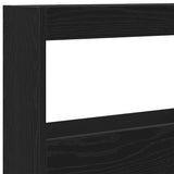 Headboard Cabinet with LED Black Oak 100x17x102 cm 863127