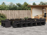 Garden Dining Set Black PE rattan Large Foldable 3211243