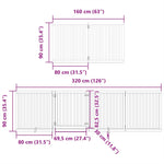 Dog Gate with Door Foldable 12 Panels 960 cm Poplar Wood 3155672