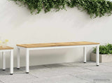 Garden Bench 108.5 x 35 x 45 cm Solid Acacia Wood White 901749