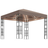 Gazebo with LED String Lights 3x3 m Taupe 3070324