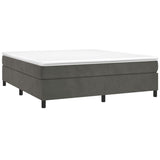Box Spring Bed Frame Dark Grey King Velvet 3121157
