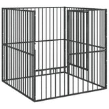 Dog Playpen 4 Panel Black Galvanised Steel 172210