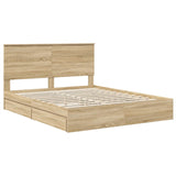 Storage Bed with Drawer Sonoma Oak 160 x 200 cm Engineered Wood 3411189