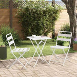 Garden Bistro Set Folding 3 pcs White Steel 42010319