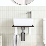 Basin Shelf Wall Mounted Steel and Solid Wood Oak 3302572