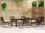 7 Piece Garden Dining Set Black 3099093