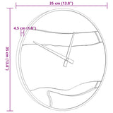 Wall Clock Brown 35 cm Iron and Olive Wood 4008396