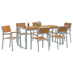 Garden Dining Set 7 pcs Grey and brown 180 x 90 x 75 cm 3284372