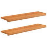 Window Sills 2 pcs Light Brown 100 x 25 x 2 cm Solid Beech Wood 42048186