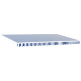 Retractable Awning Manual Blue and White 450 x 300 cm 3081613