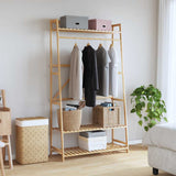 Clothes Rack with Shelves 110x40x180 cm Bamboo 4008925