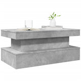 Coffee Table with LED Lights Concrete Grey 90x50x40 cm 839850