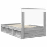 Bed Frame Grey Sonoma 100 x 200 cm Solid Pine Wood 3411051