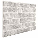 3D Wall Panels with Light Grey Brick Design 10 pcs EPS 147199