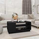 Coffee Table Black Engineered Wood Medium Modern Coffee Table 810281