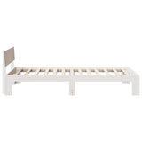 Bed Frame with Headboard White 75 x 190 cm Solid Pine Wood 872678