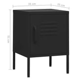 Nightstand Black 35x35x51 cm Steel 336214