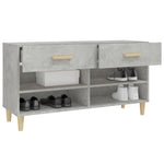Shoe Cabinet Concrete Grey 102x35x55 cm Engineered Wood 812820