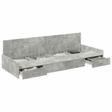Bed Frame with Drawer Concrete Grey 75 x 190 cm Engineered Wood 3335256