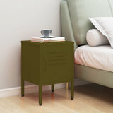 Nightstand Olive Green Steel 35 x 35 x 51 cm Nightstand Square 336207