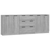 3 Piece Sideboards Grey Sonama Engineered Wood 3115786