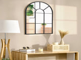 Arched Wall Mirror Modern, 91 x 60 cm, Window Style for Living Room, Bedroom, Sleek Design, Black T3398P329576