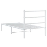 Metal Bed Frame without Mattress with Headboard White 90x190cm 355406