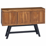 TV Stand with Drawer Natural 110 x 30 x 75 cm Solid Teak Wood 42017954
