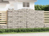 Arched Gabion Baskets 4 pcs 300x50x220/240 cm Galvanised Iron 3146811
