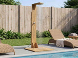 Outdoor Shower 219 cm Solid Acacia Wood and Stainless Steel 903117