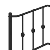 Metal Bed Frame without Mattress with Headboard Black 90x190cm 373781