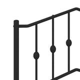 Metal Bed Frame without Mattress with Headboard Black 140x190cm 373789