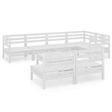8 Piece Garden Lounge Set Solid Pinewood White 3082753