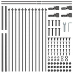 Garden Fence Grey 6.8 x 0.8 m Powder-coated steel 3334069