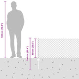 Chainlink Fence with Post 25 x 0.6 m PVC-Coated Steel Grey Mesh 3336274