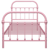284511 Bed Frame without Mattress Pink Metal 100x200 cm