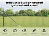 Ground Spike Fence Post 7 pcs Grey Powder-Coated Steel 42004258