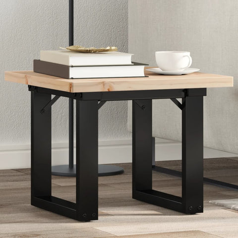 ZNTS Coffee Table O-Frame 40x40x35.5 cm Solid Wood Pine and Steel 3282724