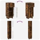 3 Piece Bathroom Cabinet Set EDE Smoked Oak Engineered Wood 3417824