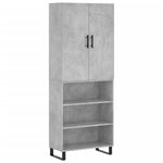 Highboard Concrete Grey 69.5x34x180 cm Engineered Wood 3196095