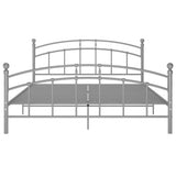 Bed Frame without Mattress Grey Metal 140x200 cm 324978