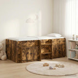 Loft Bed Frame with Cabinet 3 pcs Smoked Oak Engineered Wood 3423394